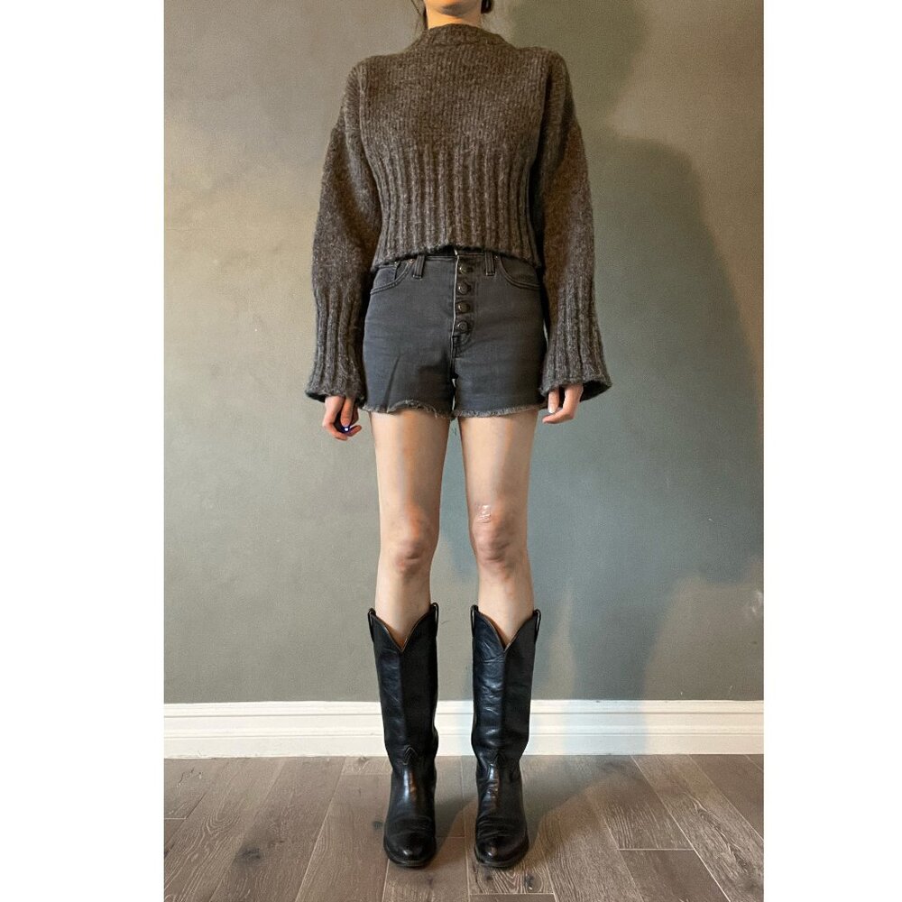 Madewell Faded Black High Rise Denim Shorts - 24